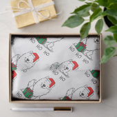 クリスマスサンタ・アメリカンのエスキモー犬HO HO HO CUTE 薄葉紙 (ギフト)