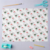 クリスマスサンタ・アメリカンのエスキモー犬HO HO HO CUTE 薄葉紙 (クラフト)