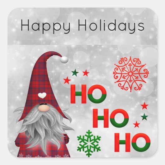 クリスマスサンタ スクエアシール (正面)