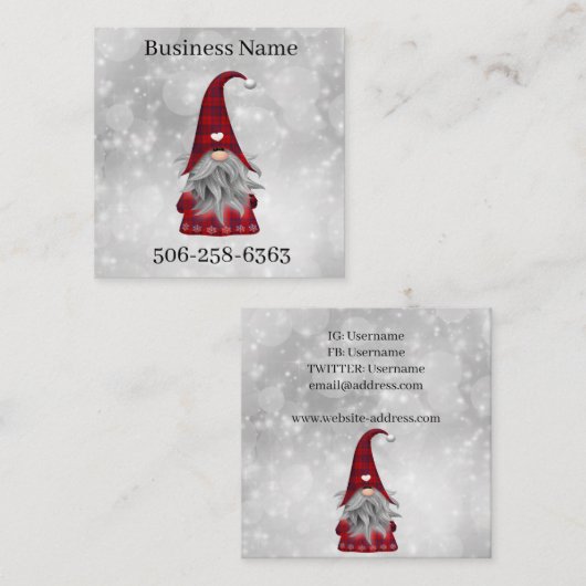 クリスマスサンタ スクエア名刺 (正面/裏面)