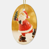 クリスマスサンタ・スケーター・ツリー セラミックオーナメント (左)