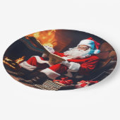 クリスマスサンタ ペーパープレート (アングル)