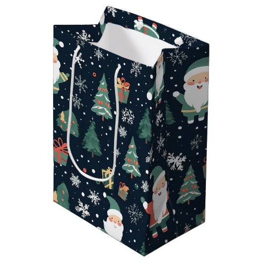 クリスマスサンタ ミディアムペーパーバッグ (正面アングル)
