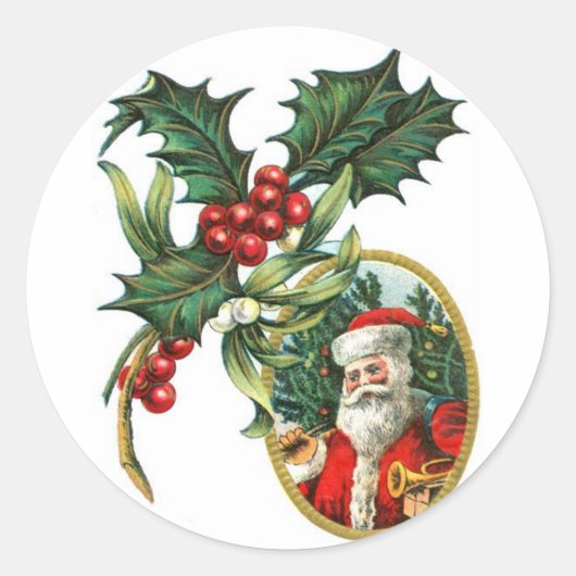 クリスマスサンタ ラウンドシール (正面)