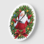 クリスマスサンタ ラージ壁時計 (傾斜)