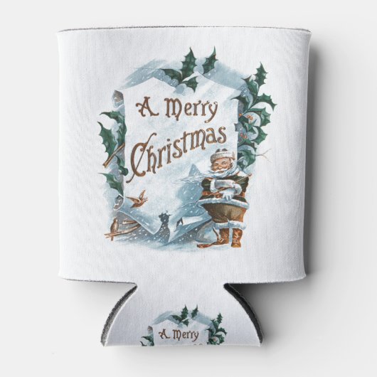 クリスマスサンタ 缶クーラー (正面)