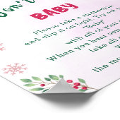 クリスマスサンタ「言わないベビー」赤ちゃんシャワーゲーム ポスター (角)