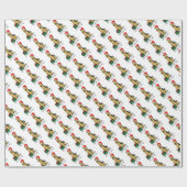 クリスマスサンタAiredale Terrier HO HO HO CUTE ラッピングペーパー (フラット)