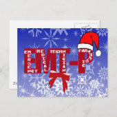 クリスマスサンタEMT-P救急医療隊員 シーズンポストカード (正面/裏面)