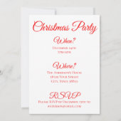 クリスマスサンタin赤いスーツ緑の背景雪 招待状 (裏面)