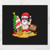 クリスマスサンタTシャツビーチサン スパークリングワインラベル (シングルラベル)
