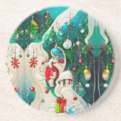 クリスマスサンドストーンコースター コースター (正面)