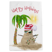 クリスマスサンドマンとパームツリー ミディアムペーパーバッグ (正面)