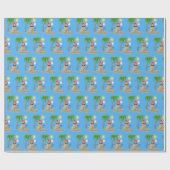 クリスマスサンドマンとパームツリー ラッピングペーパー (フラット)