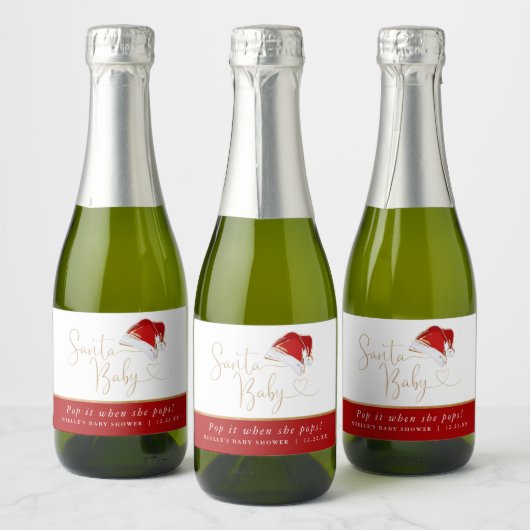 クリスマスサンポップ・アートのタベビーそれが彼女のポップミニ スパークリングワインラベル (ボトル)