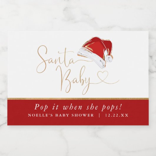 クリスマスサンポップ・アートのタベビーそれが彼女のポップミニ スパークリングワインラベル (シングルラベル)