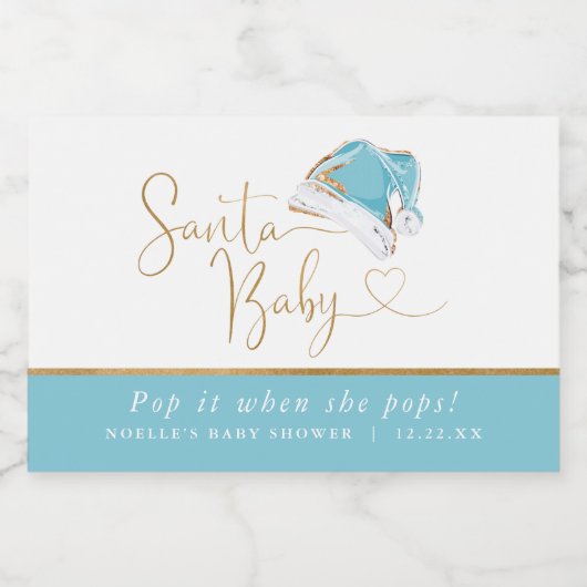 クリスマスサンポップ・アートのタベビーそれが彼女のポップミニ スパークリングワインラベル (シングルラベル)