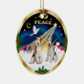 クリスマスサンライズ – 2線キツネテリア セラミックオーナメント (右)