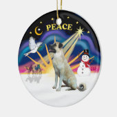 クリスマスサンライズ – Anatolian Shepherd – ブラックマスク セラミックオーナメント (左)