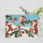 クリスマスサン絵画タ小人ズの葉果実 シーズンカード (スタンド正面)