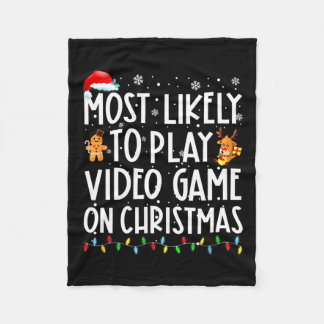 クリスマスサン遊タでビデオゲームをする可能性が最も高い フリースブランケット