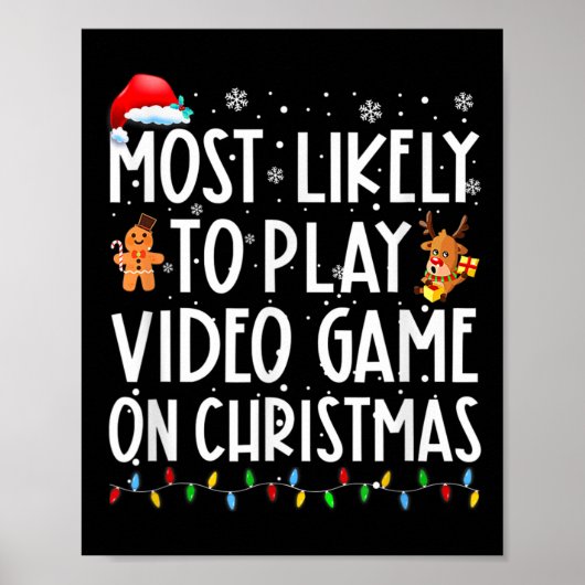 クリスマスサン遊タでビデオゲームをする可能性が最も高い ポスター (正面)