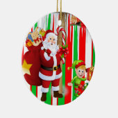 クリスマスサークルオーナメントサンタ小妖精や小人 セラミックオーナメント (右)