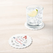 クリスマスサークルオーナメントタイポグラフィ&動物 ペーパーコースター (インサイチュ)