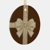 クリスマスサークルオーナメントベージュボウ セラミックオーナメント (右)