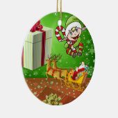クリスマスサークルオーナメント、小妖精や小人 セラミックオーナメント (右)