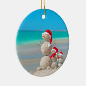 クリスマスサークルオーナメント、雪だるま セラミックオーナメント (右)