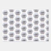 クリスマスサーファーカップル赤白緑  ラッピングペーパーシート (正面3)