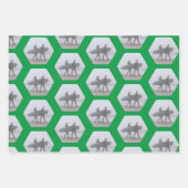 クリスマスサーファーカップル赤白緑  ラッピングペーパーシート (正面2)