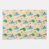 クリスマスサーフィンサンタドッグズキッチンタオル キッチンタオル (横)