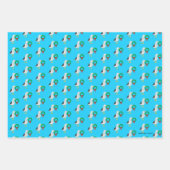 クリスマスサーフィンドッグズシーグルギフトラップセット3 ラッピングペーパーシート (正面3)