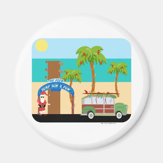 クリスマスサーフィン マグネット (正面)