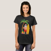 クリスマスサーフサンタビーチネバケーションサーフィン Tシャツ (正面フル)