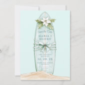 クリスマスサーフボード | 冬のビーチ日付の保存 セーブザデート (正面)