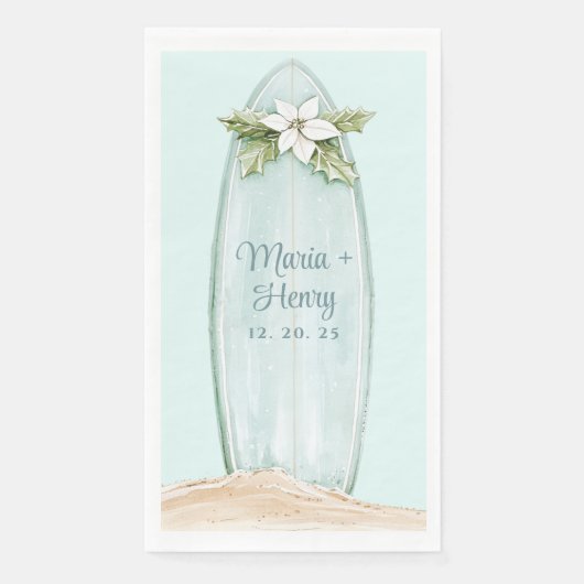 クリスマスサーフボード | 冬のビーチ (正面)