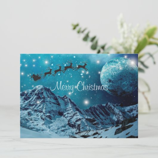 クリスマスサ飛んでいるンタインザスカイホリデーカード シーズンカード (スタンド正面)