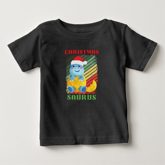 クリスマスザウルス ベビーTシャツ (正面)