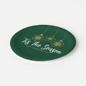 クリスマスザシーズングリーン金ゴールド、ホワイトファミリー ペーパープレート (アングル)