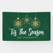 クリスマスザシーズングリーン金ゴールド、ホワイトファミリー 横断幕 (横)