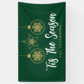 クリスマスザシーズングリーン金ゴールド、ホワイトファミリー 横断幕 (縦)