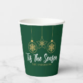 クリスマスザシーズングリーン金ゴールド、ホワイトファミリー 紙コップ (裏面)