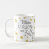 クリスマスザシーズンスノーフレークシルバー金ゴールド コーヒーマグカップ (左)