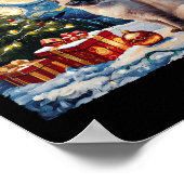 クリスマスシアムネキャットアートファンゴッホザ・スター夜 ポスター (角)