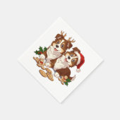 クリスマスシェットランドシェプドッグ スタンダードカクテルナプキン (角)