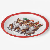 クリスマスシェットランドシェプドッグ ペーパープレート (アングル)