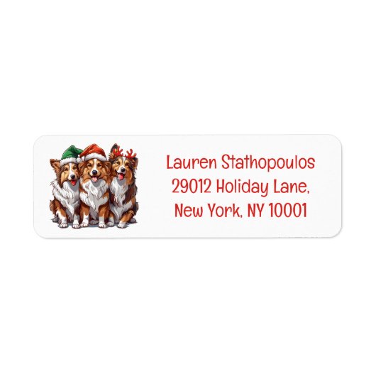 クリスマスシェットランドシェプドッグ ラベル (正面)